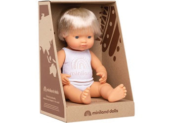 Miniland Baby Doll - Caucasian Boy 38cm