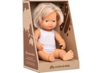 Miniland Baby Doll - Caucasian Girl 38cm