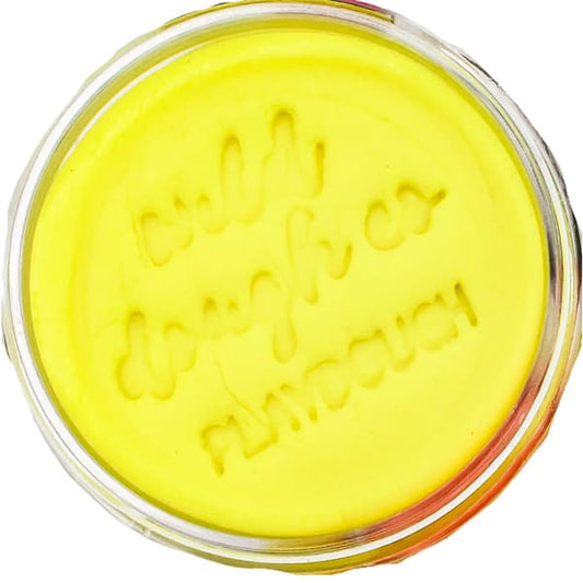 Neon Yellow playdough is scented with passionfruit.