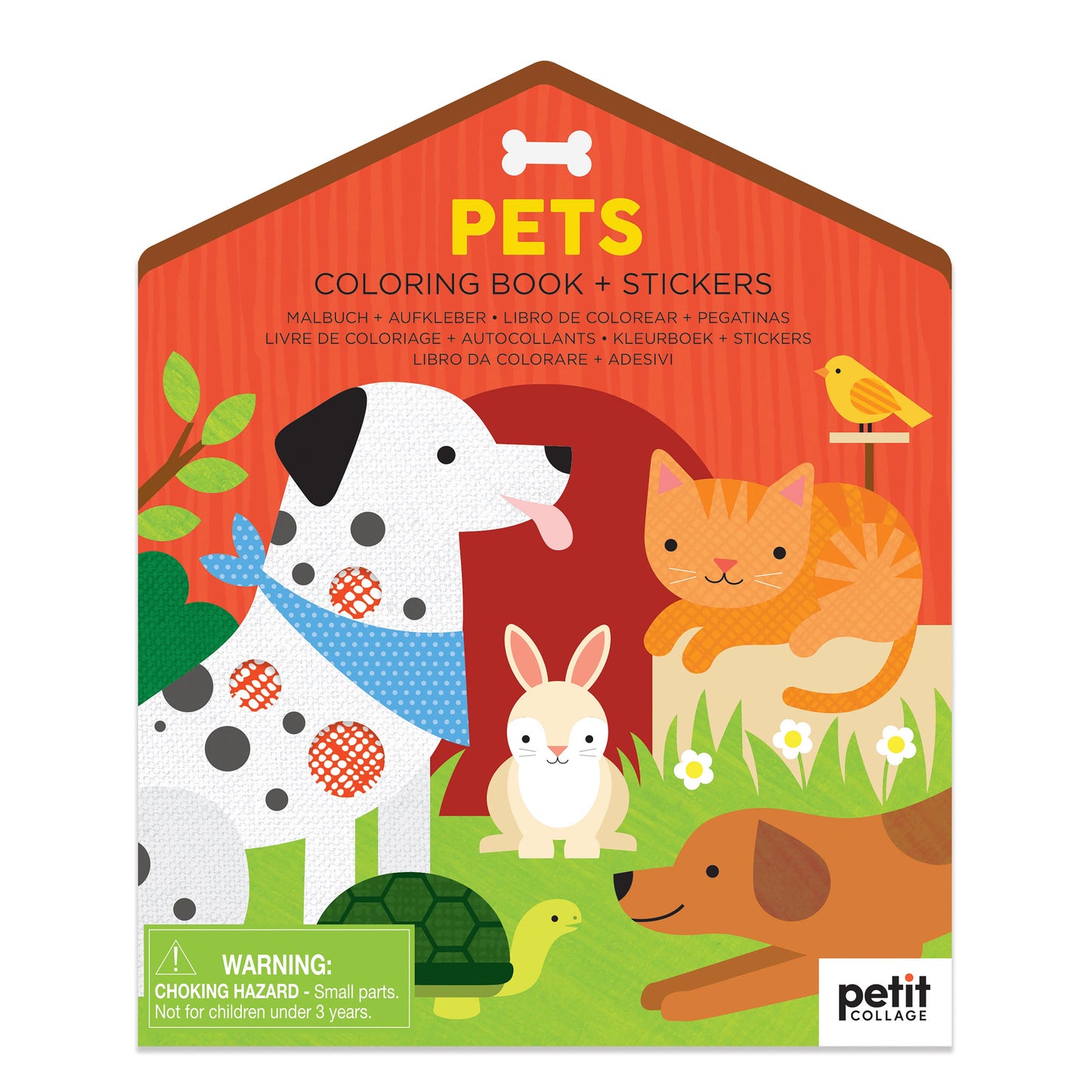 Petit Collage Colouring Book with Stickers - Pets