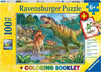 World of Dinosaurs  Puzzle - 100 piece & Colouring Book