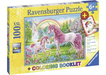 Magical Unicorns Puzzle and Colouring Book - 100 piece