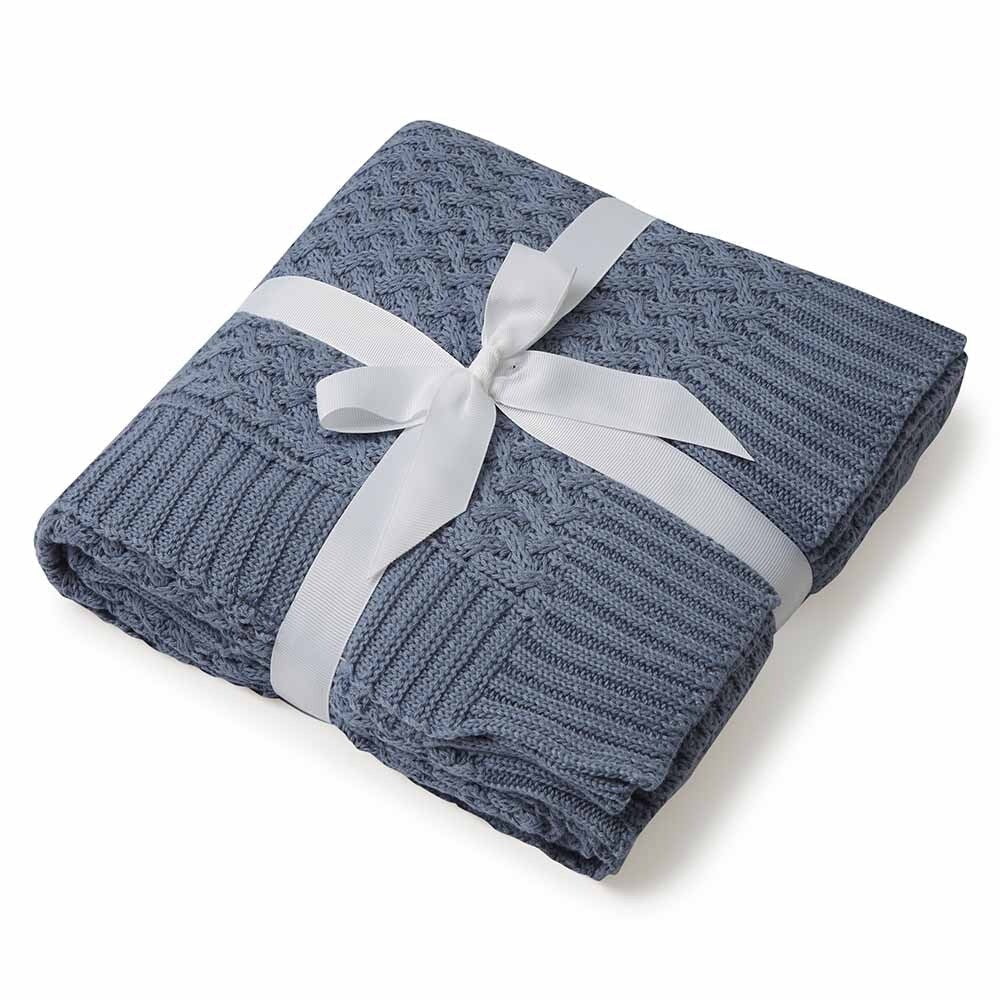 River Diamond Knit Organic Baby Blanket