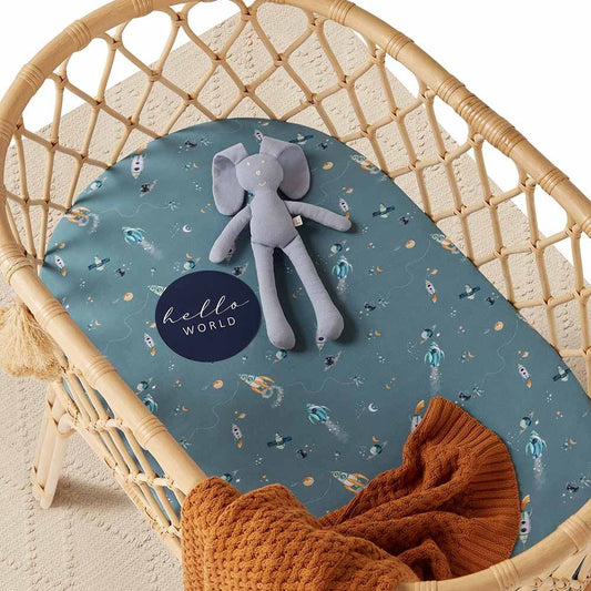 Organic Bassinet Sheet / Change Pad Cover - Rocket