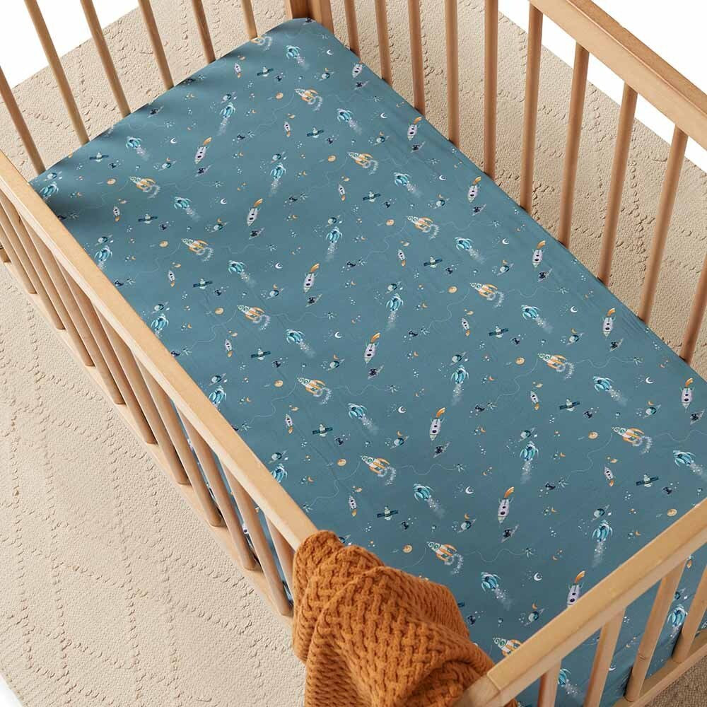 Organic Fitted Cot Sheet - Rocket